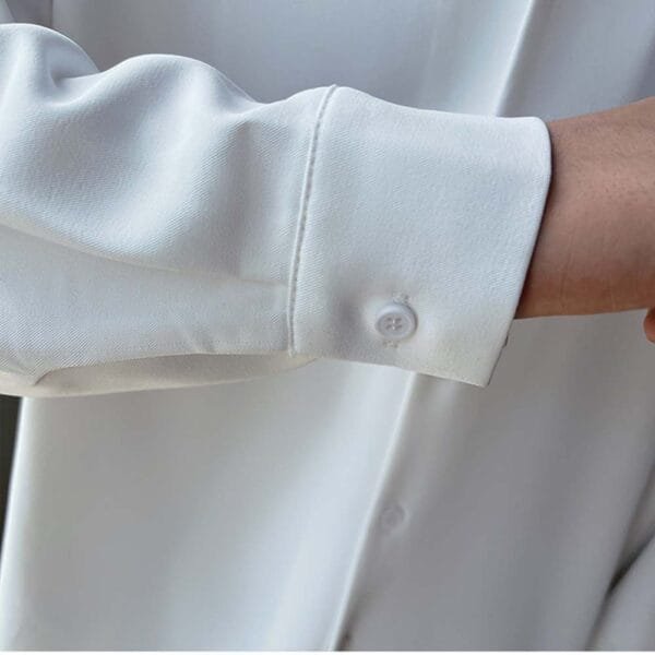 SIGMA XULE-Cuban collar apricot shirt men's long-sleeved - Image 4